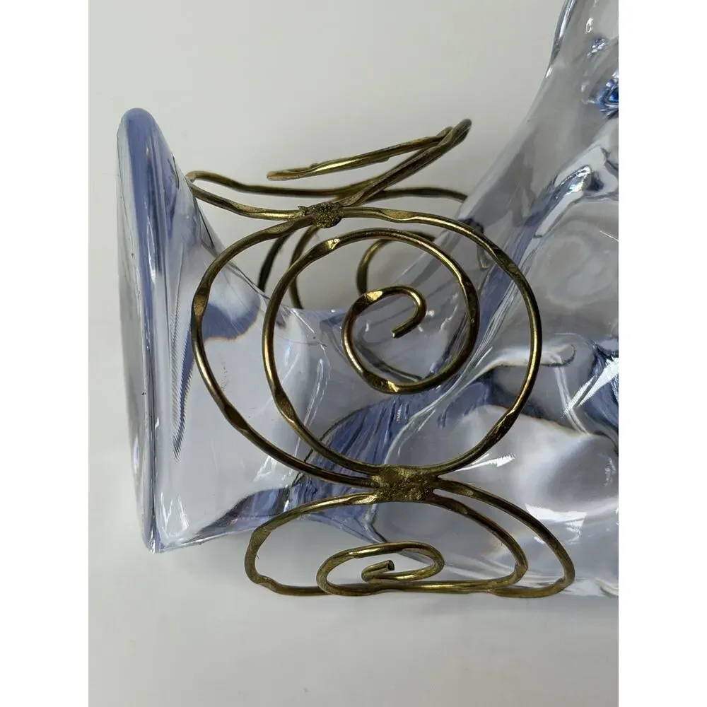Handcrafted Brass Cuff Bracelet Artisan Abstract Wire Wrapped Scroll Minimalist